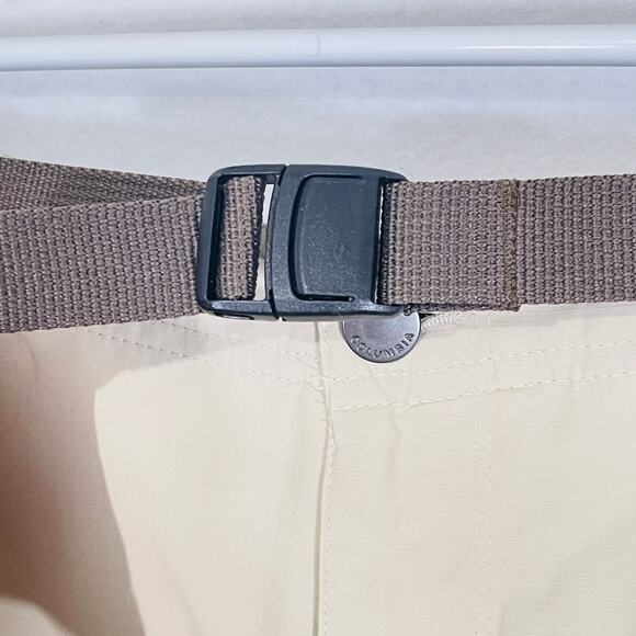 Columbia Cargo Shorts Men's 40 Omni Shade 50 UPF Moisture Wicking Khaki Belted - Picture 10 of 12